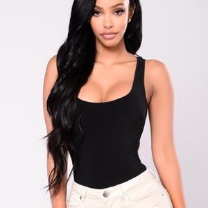 Fashion Nova black satin bodysuit